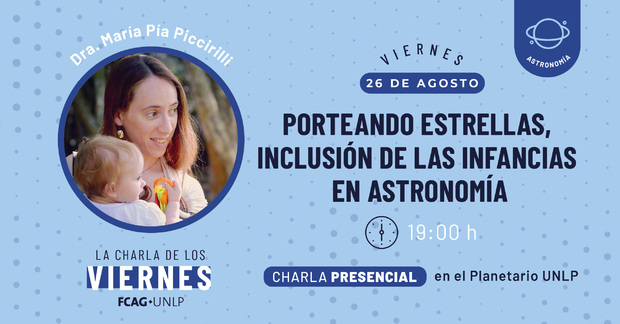 La imagen es la descripción de la charla de los viernes, con el horario y tema a exponer	