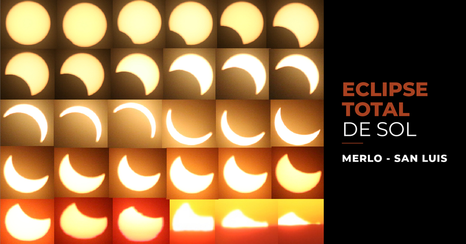La imagen corresponde al Sol a medida que lo va cubriendo la sombra de la Luna. La imagen corresponde al Sol a medida que lo va cubriendo la sombra de la Luna.
